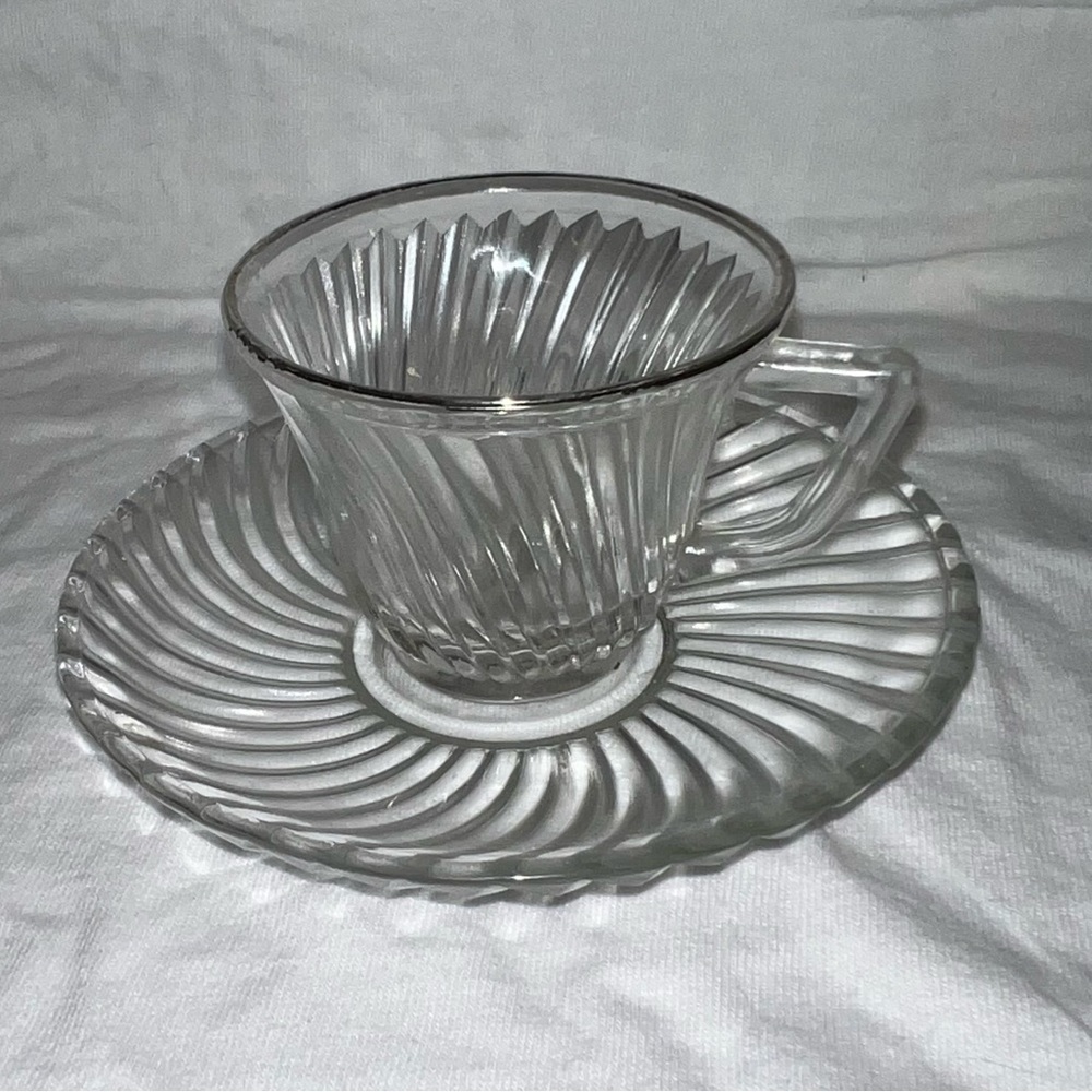 Federal Glass Teacup & Saucer
